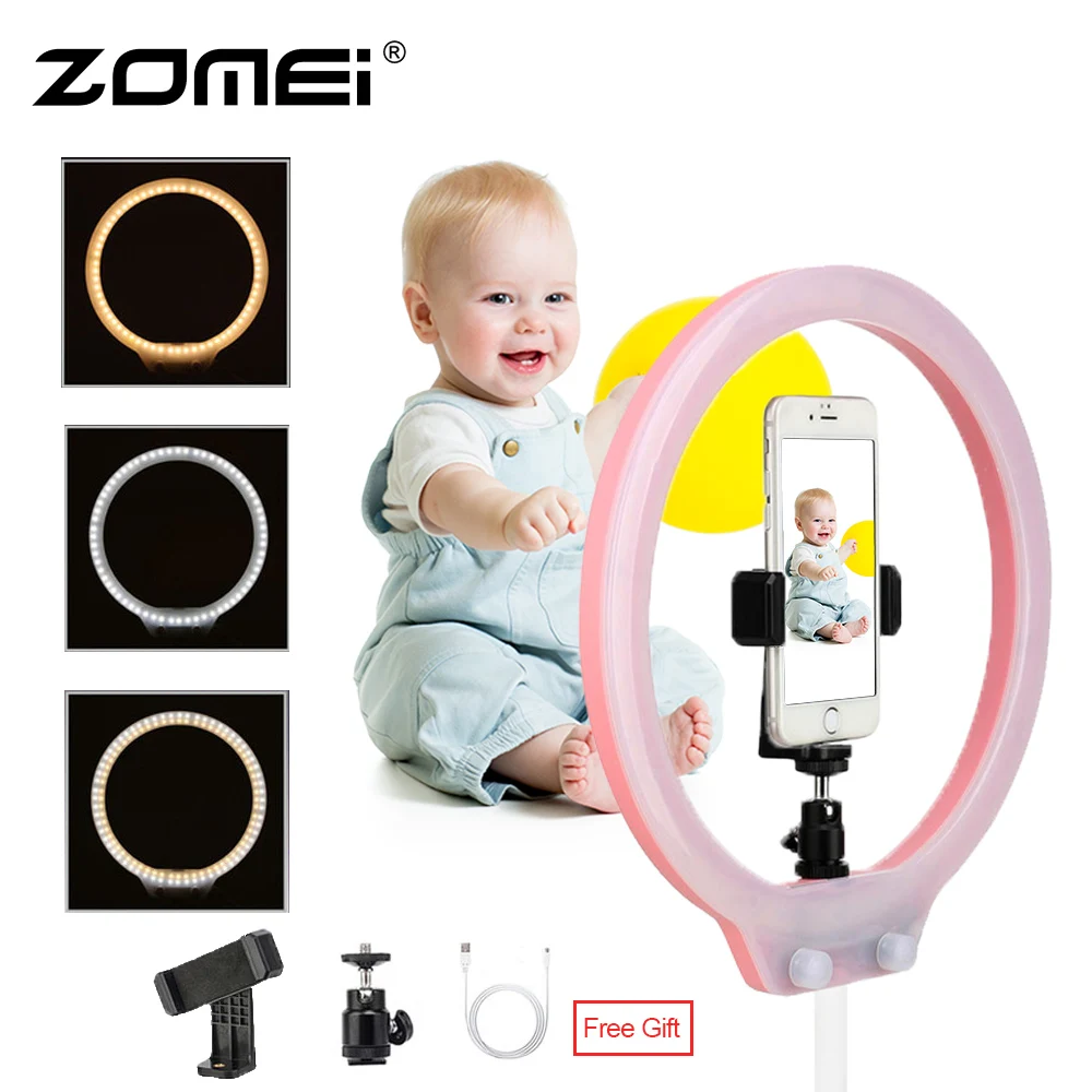 ZOMEI ZM128 световое кольцо для селфи iphone с регулируемой яркостью 128 шт. двухцветная 3200