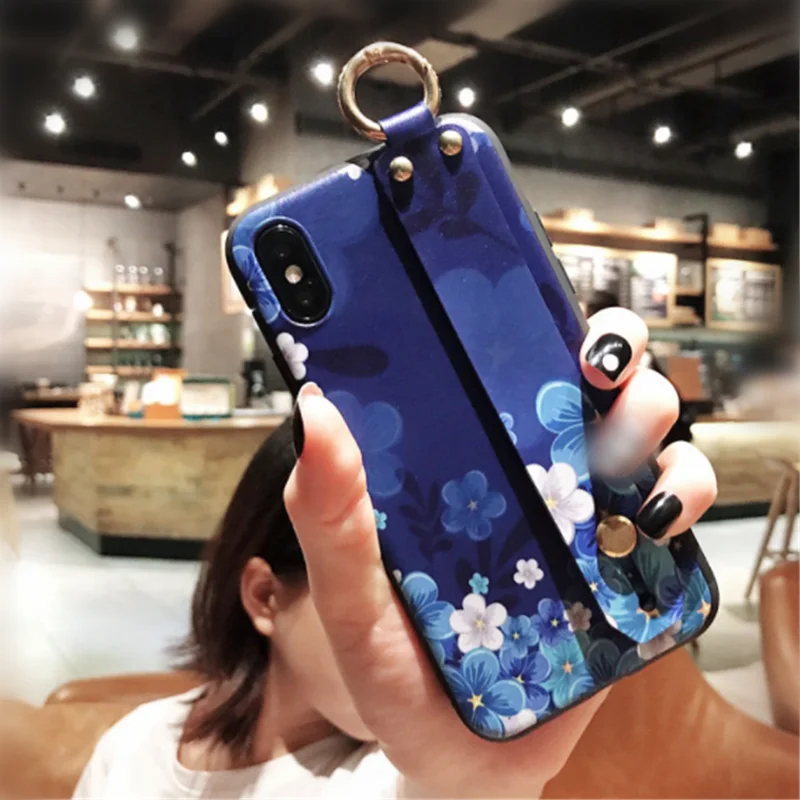 Чехол из ТПУ UVR Plum Blossom Настольный кронштейн для Iphone 8X7 6S 6 Plus чехлы телефонов
