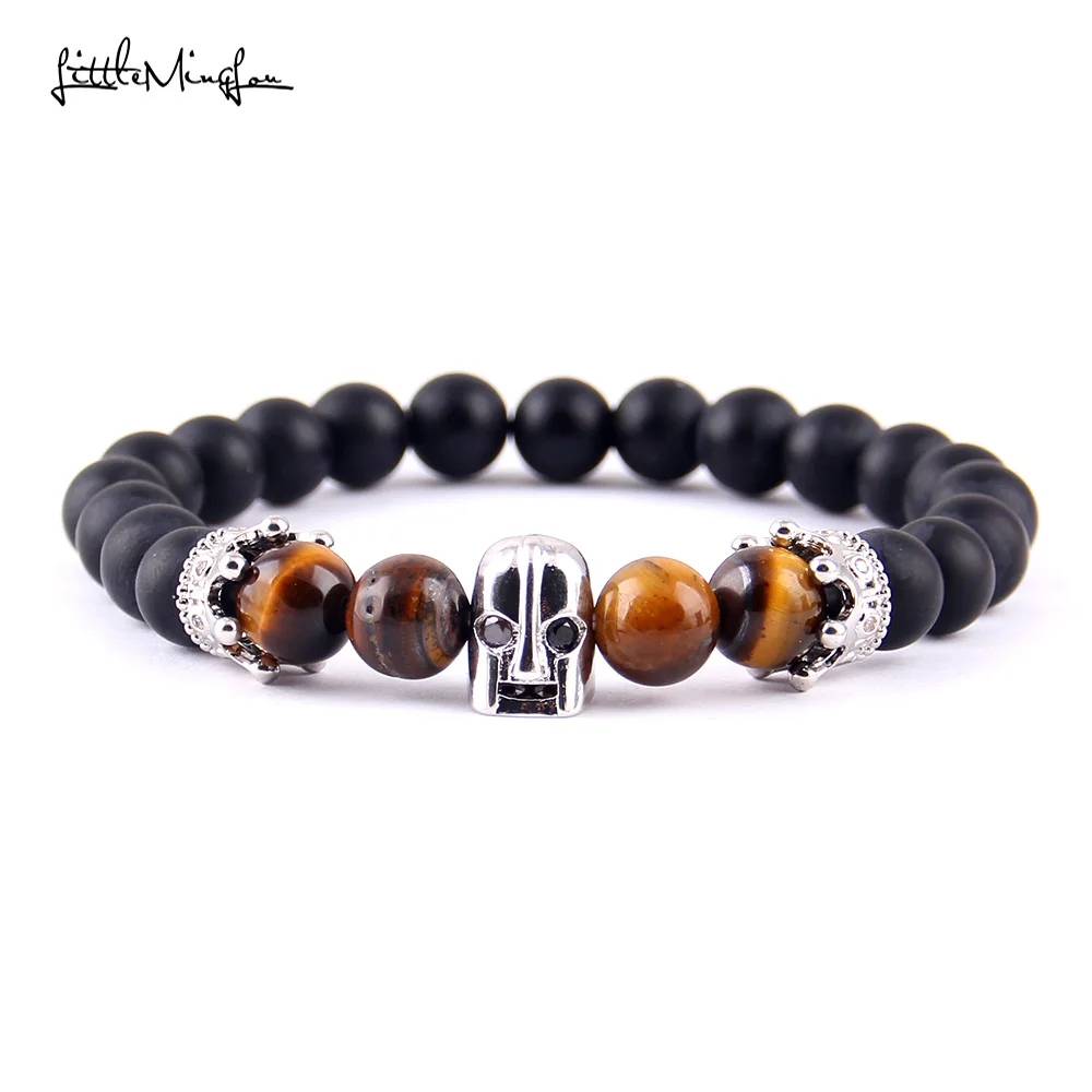 Браслет маленький MingLou с изображением спартанской короны и шлема мужской браслет