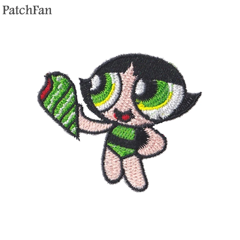 6 A0201 Patchfan The Powerpuff девочки, наклейка вышитая DIY железная/нашивка аксессуары новейшие популярные лоскуты аппликации - Цвет: 6