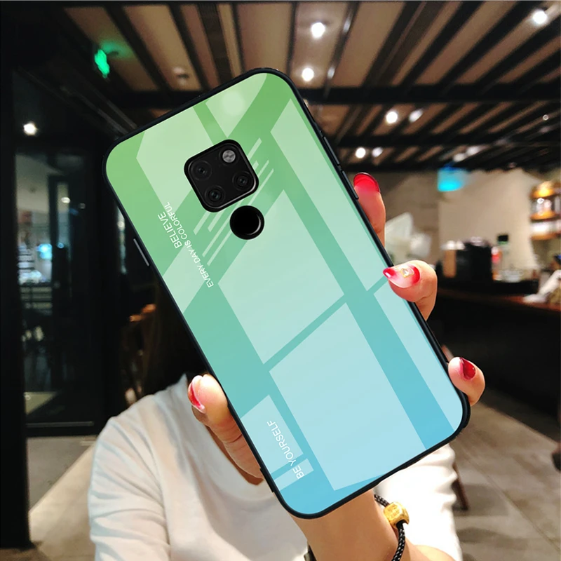 Стеклянный чехол для Huawei Mate 20 Lite 10 Pro градиентный из закаленного стекла Honor View View20