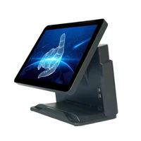 15 inch cash register mahine dual touch screen point of sale all in one pos system