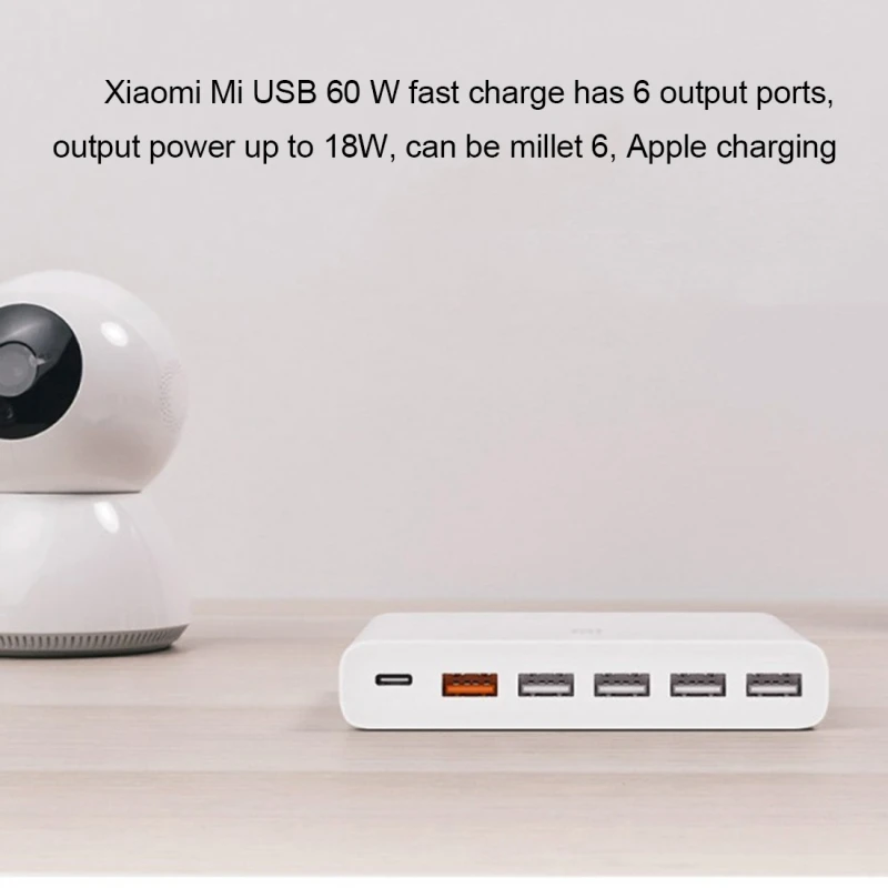 HAWEEL USB-C зарядное устройство 60 Вт умный выход 1 Type-C + 5 USB-A QC 3 0 Быстрая зарядка для