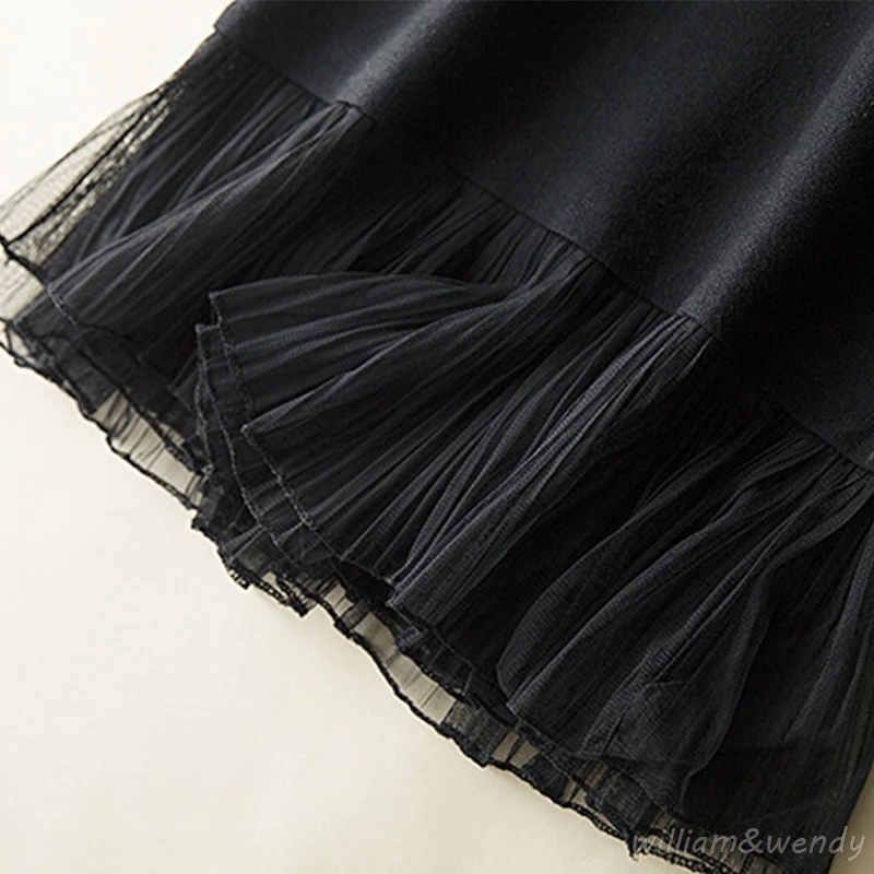 Women Vintage Black Retro High Waist Midi Office Lady Skirt Sexy Pack Hip Summer Lace Patchwork Sun Pleated Short Knitted Skirts | Женская