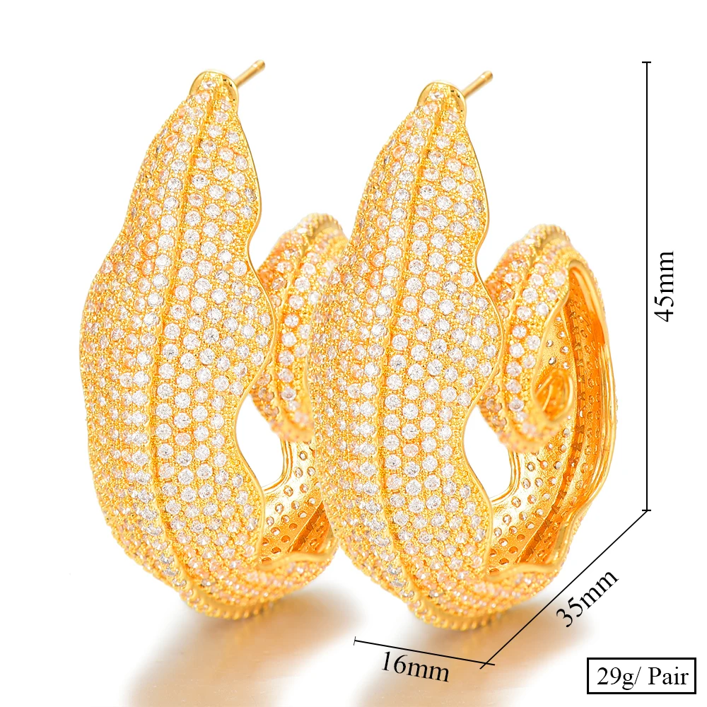 

SisCathy Fashion Jewelry Brand Charms Luxury Big Wide Hoop Earrings For Women Copper Pave Cubic Zirconia Women Earrings 2019