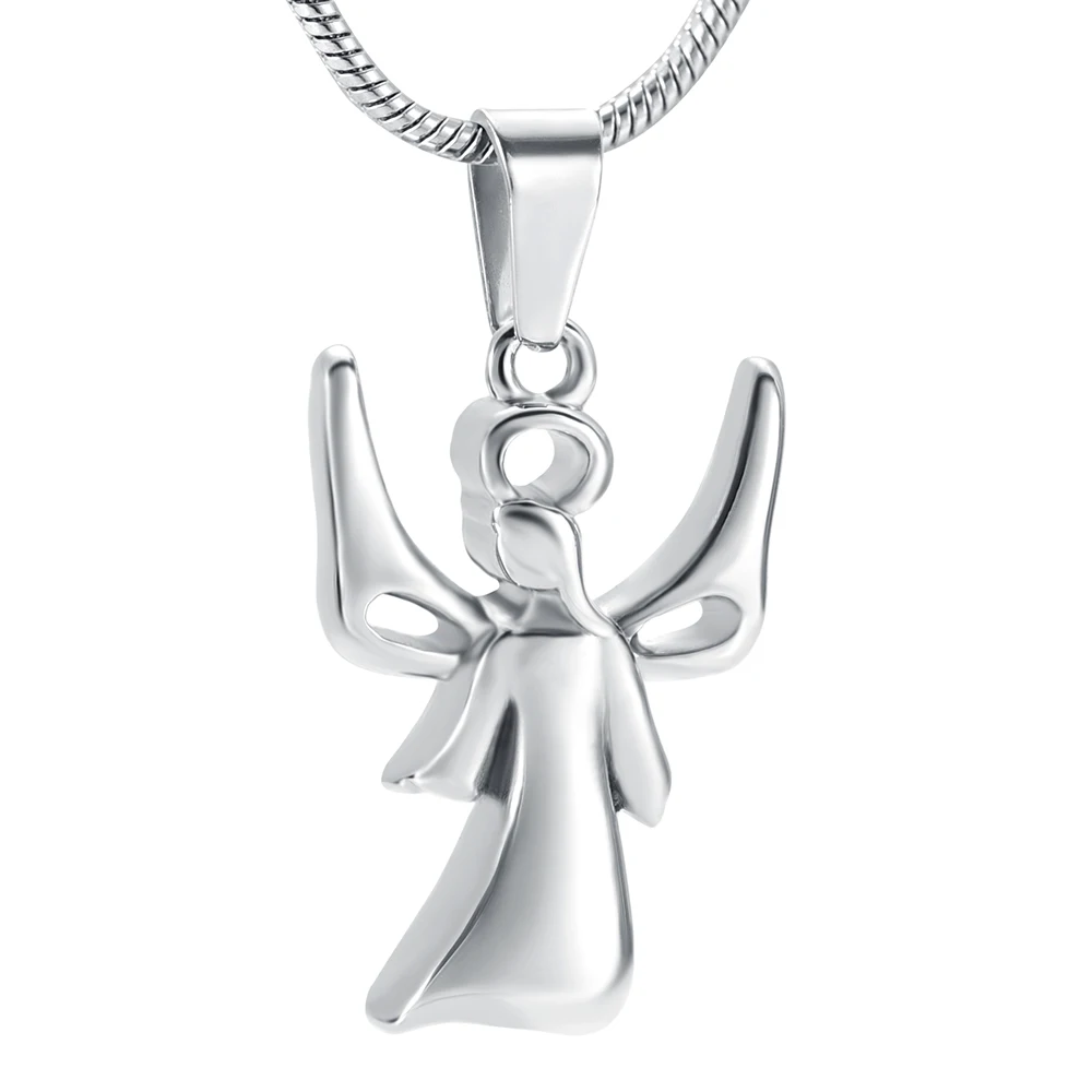 

IJD9948 High Quality Stainless Steel Angel Fairy Cremation Pendant Memorial Jewelry Ashes Holder Urn Keepsake Funeral Necklace