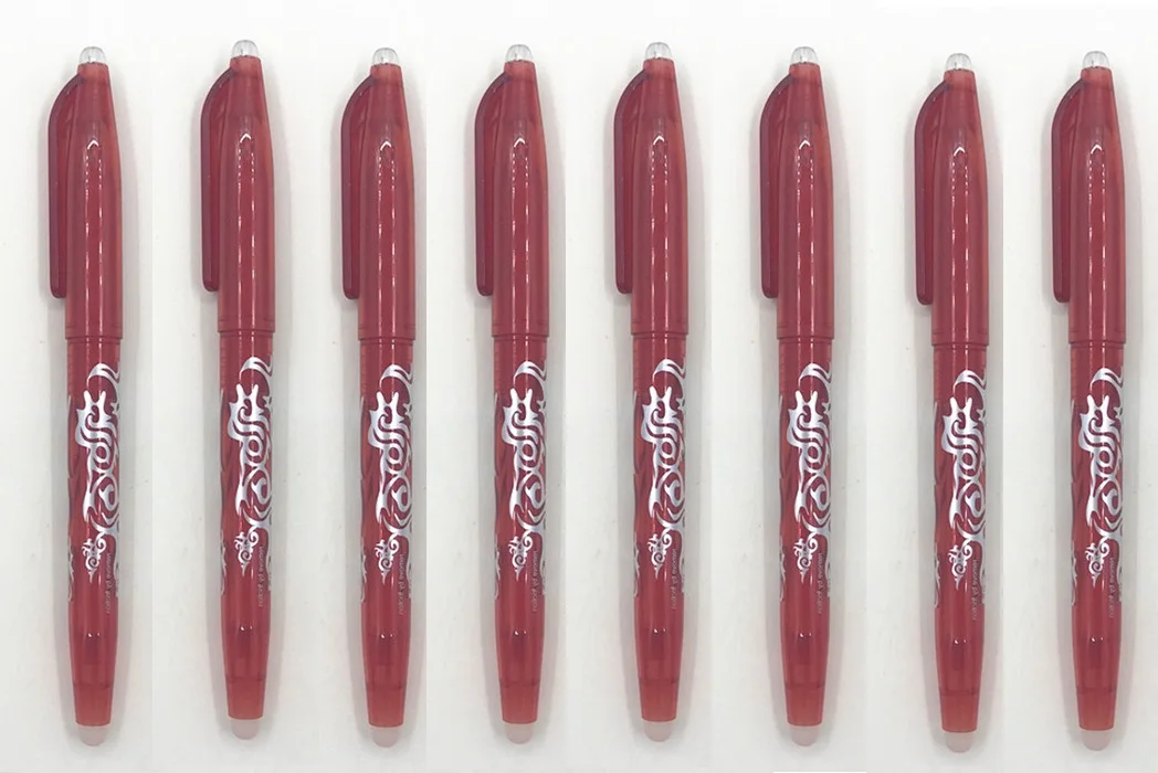 8Pcs Red 8 шт./компл. со стирающимися чернилами гелевые ручки Magic Контроль температуры красочная ручка 0,5 мм Радужная ручка, ручка для студентов подарок школьные канцелярские товары - Цвет: 8Pcs Red