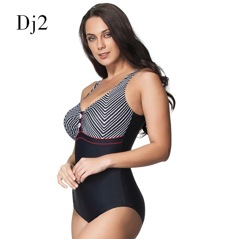 Хит продаж купальный костюм большого размера для женщин купальник в полоску с