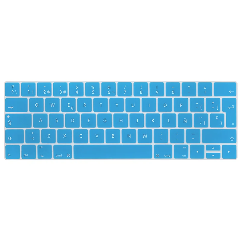 Синий Испания ЕС-Ввод Клавиатура Обложка протектор для Macbook Pro13 15 с сенсорной панелью A1706/A1707/A1989/A1990 клавиатура защитная пленка - Цвет: Синий