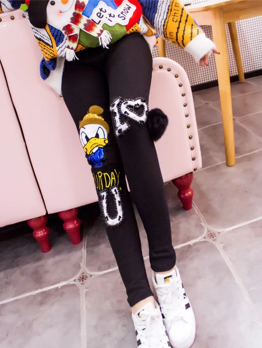 Модные капри брюки 2019 женские Harajuku с эластичной резинкой на талии милый