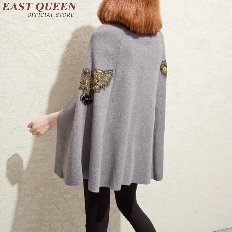 New arrival 2018 woman sweater pullovers long sleeve womens cloak handmade beaded fashion free size AA3087 YQ |