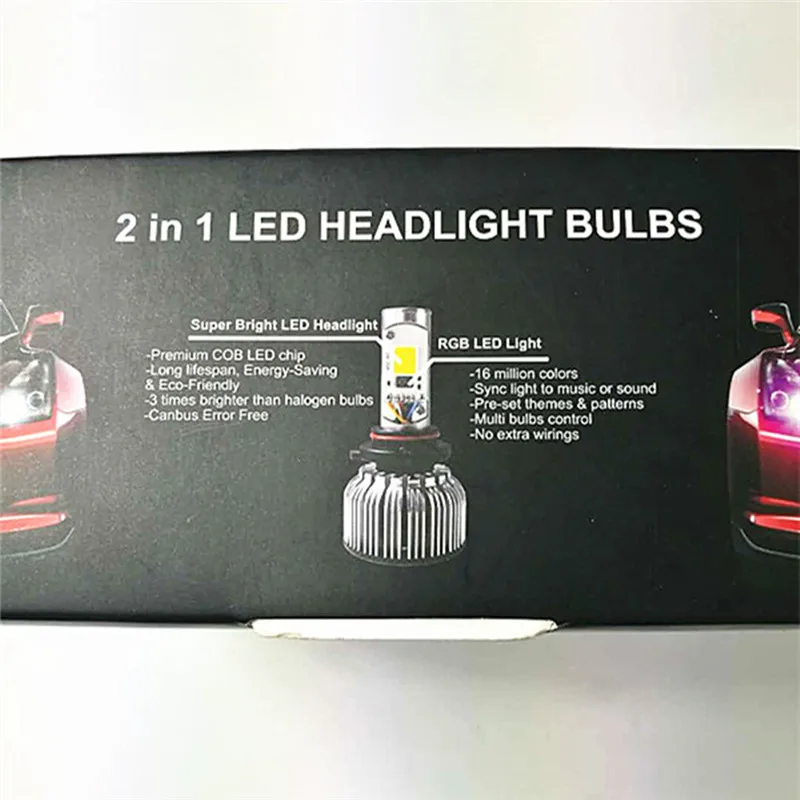 Автомобильный светильник Xenplus H4 H7 управление со смартфона RGB светодиодный