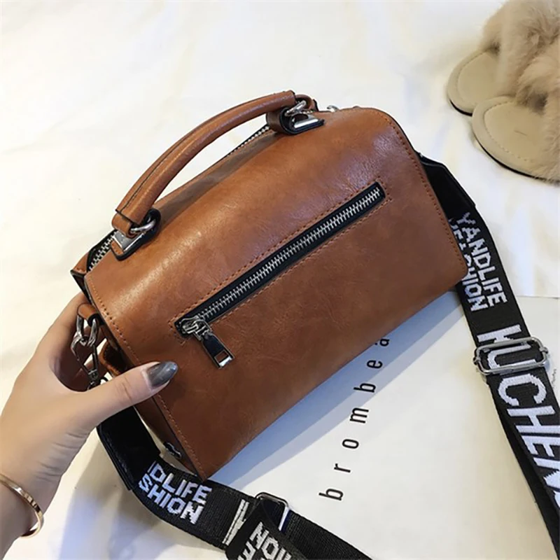 High Quality Women's Soft PU Leather Crossbody Handbags Big Size Boston Luxury Messenger Shoulder Bag Large Capacity Travel Bag