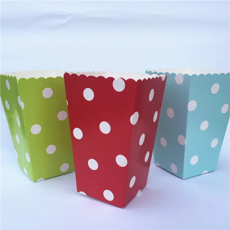 12 шт. многоцветные бумажные коробки для попкорна на Хэллоуин вечерние мини