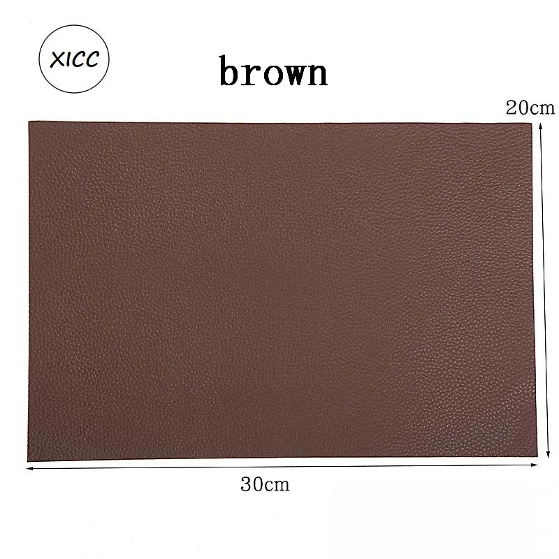 1PC 1-3 brown Большой размер 30x20 см самоклеющиеся диван синтетическая кожа нашивки из искусственной кожи личи искусственная отверстие ремонт автомобиля стикер сиденье аппликация - Цвет: 1PC 1-3 brown