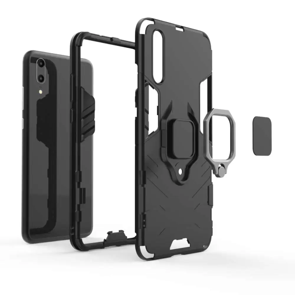 Armor Metal Finger Ring Holder Cover For Huawei P20 Lite P30 Pro Silicone Soft Shockproof Phone Case Mate 20 Capa | Мобильные