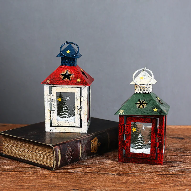 

Creative retro christmas style iron Candle Holders Fun do the old christmas tree snowman romantic decorative candlestick