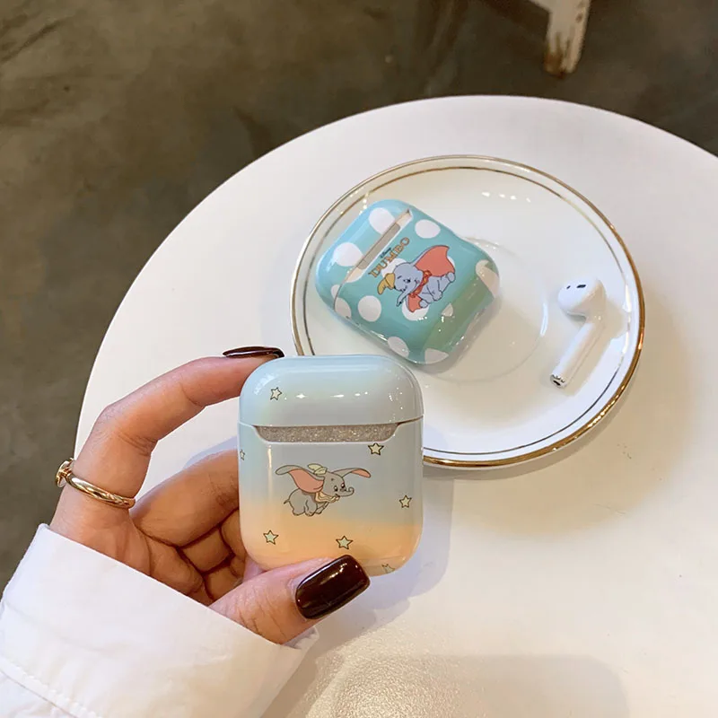 Милый мультфильм Луна Dumbo Луна слон для AirPods 1 2 беспроводной чехол для наушников пластик для iphone AirPods pc Защитная сумка жесткий