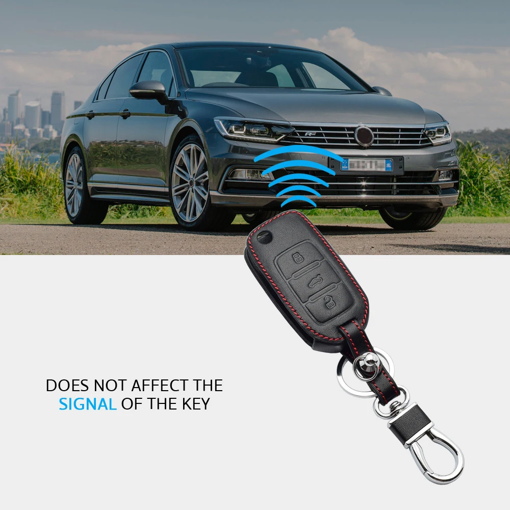 Кожаный чехол для ключей для Volkswagen VW 4 5 6 Bora для Golf, jetta, Polo Passat B5 B6 Skoda Octavia, Fabia сиденье Ibiza Leon защитный чехол