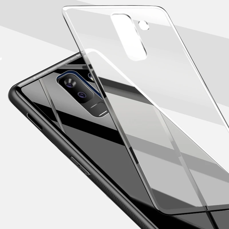 Жесткий чехол BFOLLOW для Samsung Galaxy A8 2018/A6 2018/A7 A5 2018 Стекло 9H задняя крышка черный