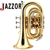 jazzor cornet b flat professional gold lacquer trumpet wind instrument