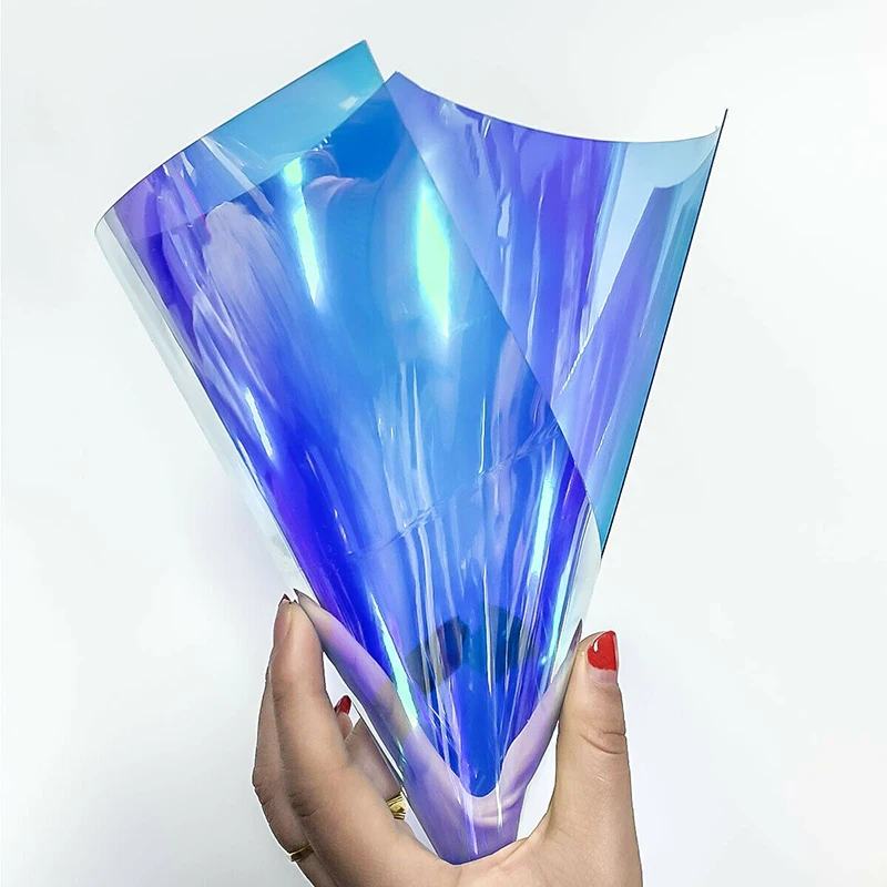 20*30cm/20*95cm Transparent PVC Iridescent Magic Mirror Multicolor Fabric Vinyl Holographic | Дом и сад