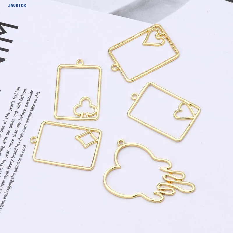 5 шт. покерная карта плавление сердце металлическая рамка ювелирные изделия УФ