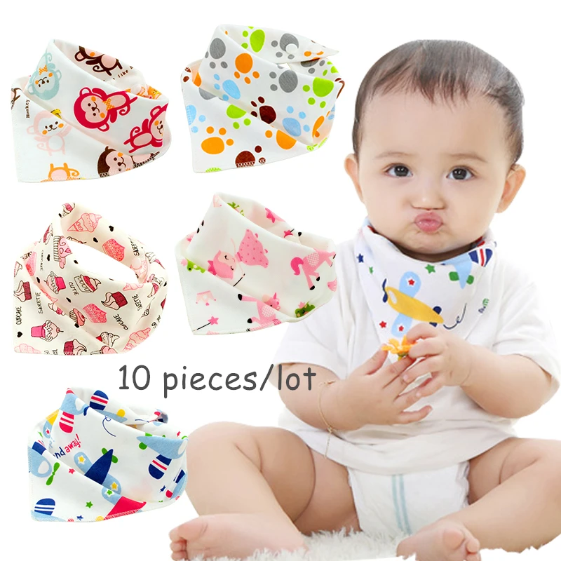 

10pieces/lot Cotton new Baby babador bandana bibs for babies Scarf boys Girls baby bib burp Cloths