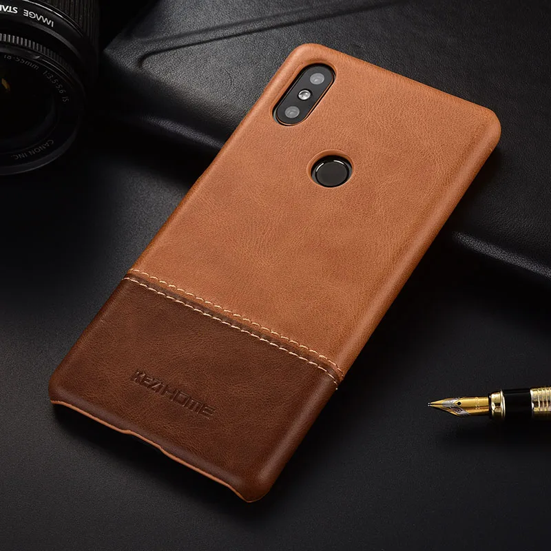 Для Xiaomi Mi Mix 2S Чехол Жесткий для задняя крышка тонкий из натуральной кожи с