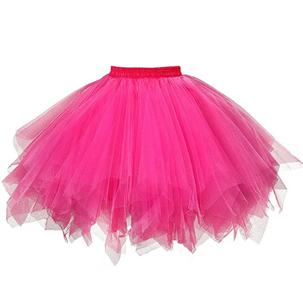 

New Womens Rainbow Tulle Skirt Fashion Puffy Ladies Girls Party Skirts Lace Princess Fairy Voile Tulle Skirts Saia Feminina 06