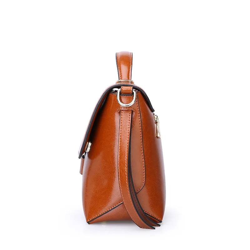 Fashion Women's Split Leather Handbags Ladies Vintage Brief Tote Shoulder Purse Female Leisure All-match Flap Crossbody Bags | Багаж и