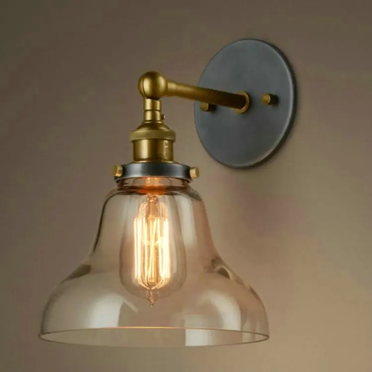 

American Country Iron Wall Lamp Industrial Retro Iron Light Glass Ball Bathroom Light Hallway Light AC90-265V Free Shipping