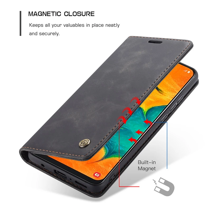 Чехол для телефона Sansung Galaxy A20 A30 A40 A50 A70 деловая винтажная сумка с автоматической