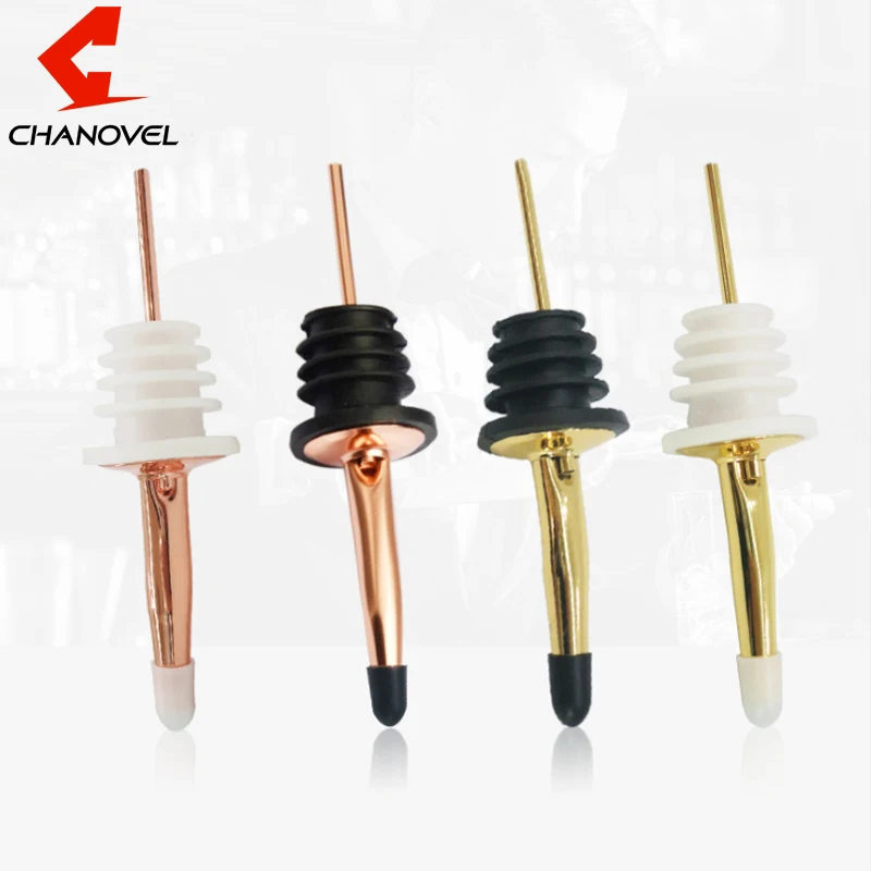 CHANOVEL 2 шт. Горячая нержавеющая сталь Розовое золото вино оливковое масло Pourer Диспенсер со стеклянным носиком бутылка Pourer черный HQ
