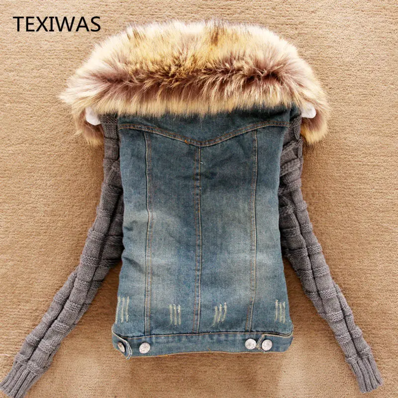 Новая повседневная модная ковбойская куртка TEXIWAS с меховым воротником и длинными