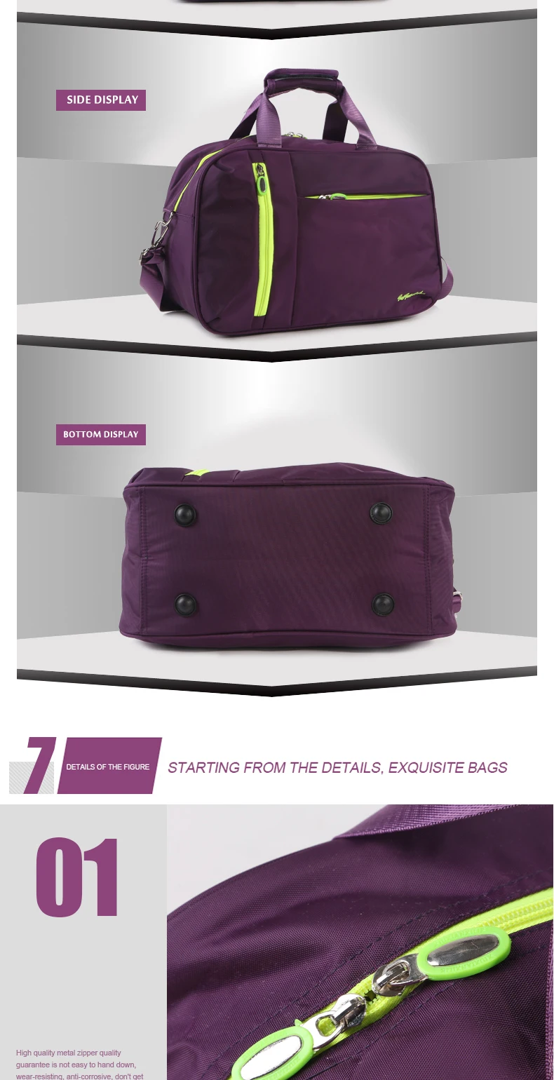 Wobag новая нейлоновая Повседневная одноцветная Сумка-тоут для багажа, водонепроницаемые женские дорожные сумки, мужские портативные дорожные сумки