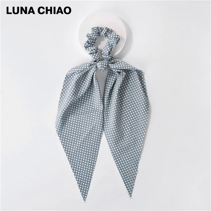 7 LUNA CHIAO Fashion Women Hair Accessories Hair Tie Ponytail Holder Fabric Hair Scarf Scrunchies - Цвет: 7