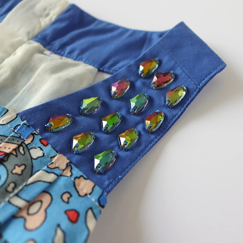 Kimocat Big Girl Fashion Printed Strap Dress Toddler Kids Dresses For Girls Princess Vestido Infantil Summer | Детская одежда и