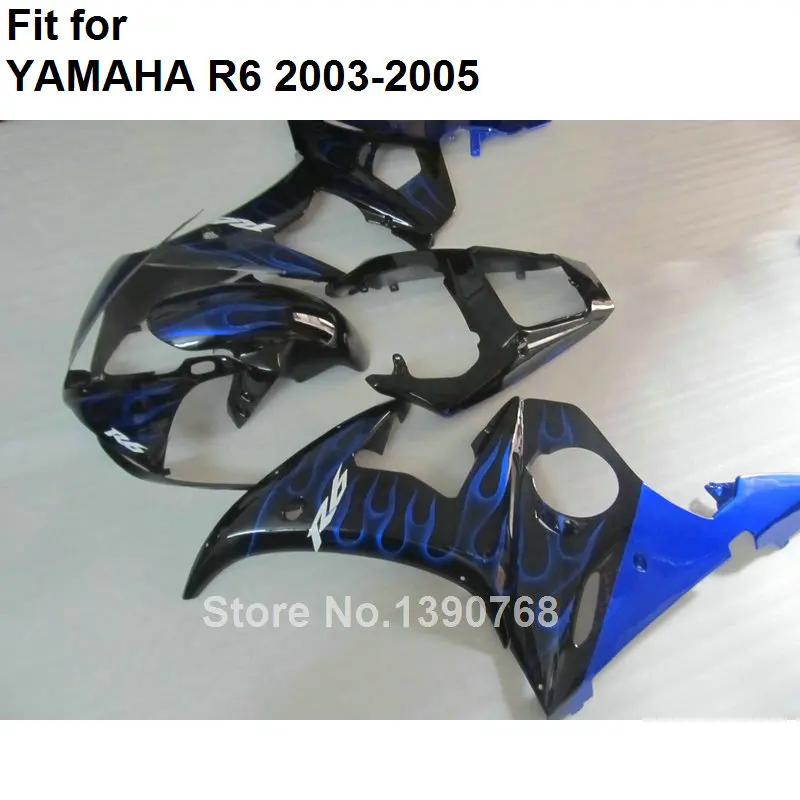 Motomarts горячая Распродажа Обтекатели для Yamaha YZF R6 2003 2004 2005 Цвет: черный, синий тела работы части комплект обтекателей YZFR6 03 04 05 BC33