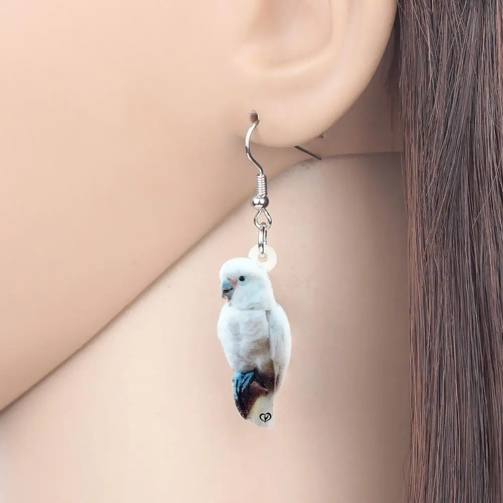 WEVENI Acrylic Jewelry Sets Foolish White Parrot Necklace Earrings Unique Fashion Pendant For Women Girls Charm Gift Decoration | Украшения