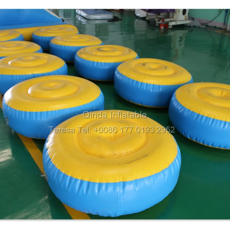 1 м диаметр надувная плавающая игрушка для воды бег дорога Wiggle мост надувного
