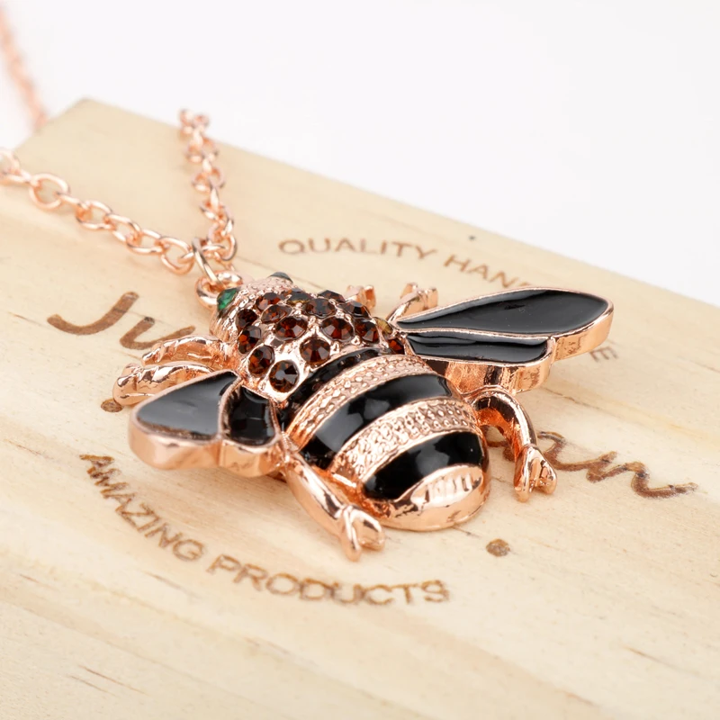 Кристалл трудолюбивая пчела кулон ожерелье длинная короткая цепочка ювелирные