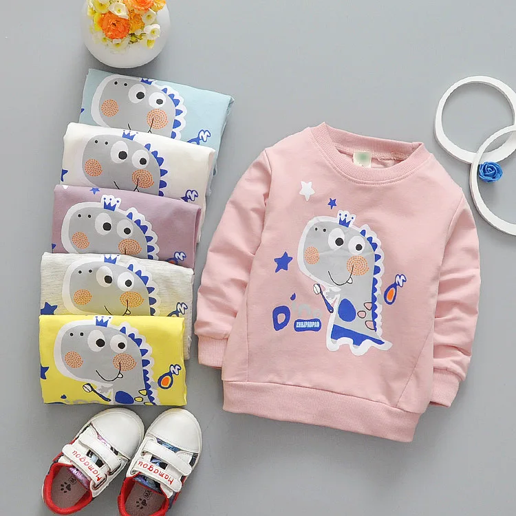 Хлопковая кофта с вышивкой милого медведя для малышей рубашки детей ростом 70-95 см