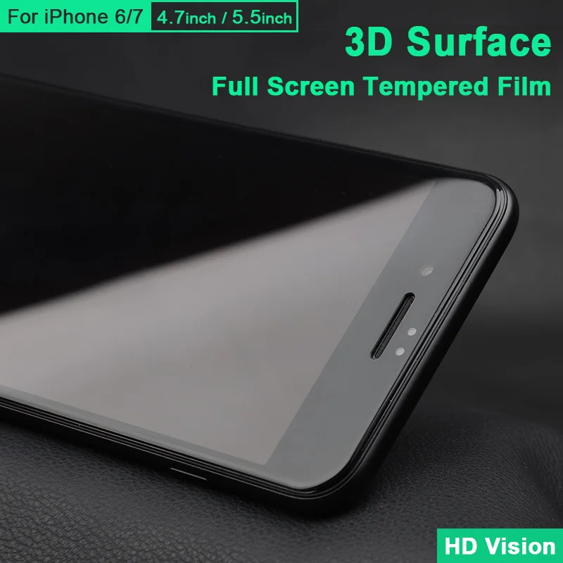 3D Изогнутые поверхности полное покрытие Экран закаленное стекло Плёнки для iPhone 6
