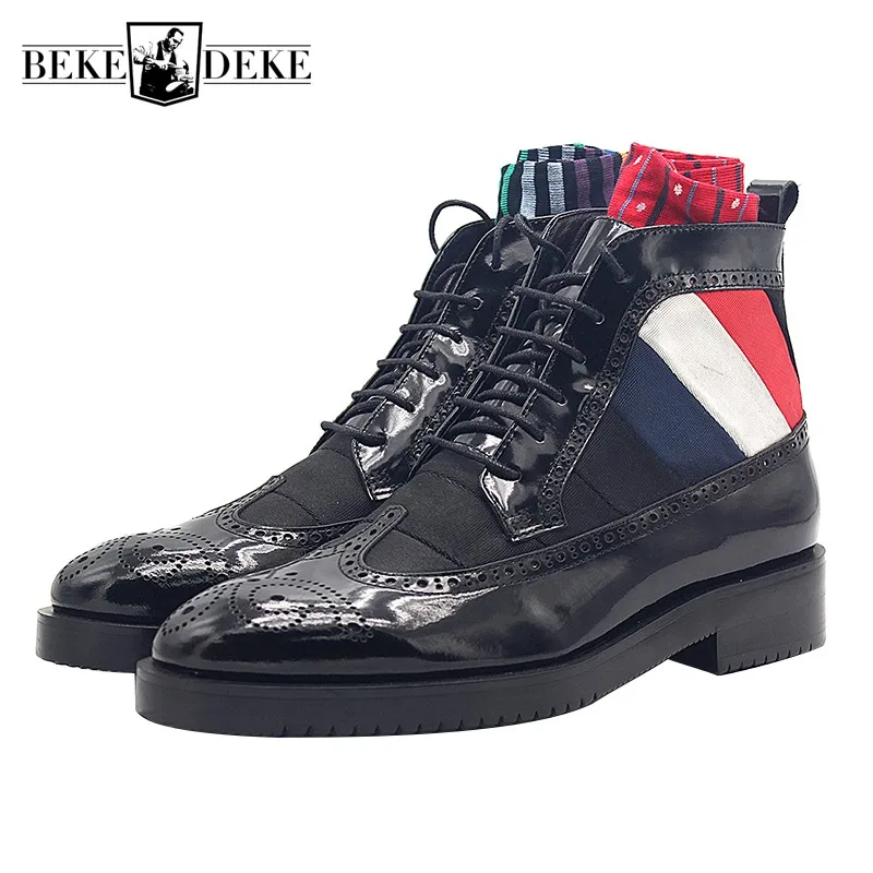 Удобные ботинки мужские Ботильоны ручной работы из коровьей кожи на шнуровке