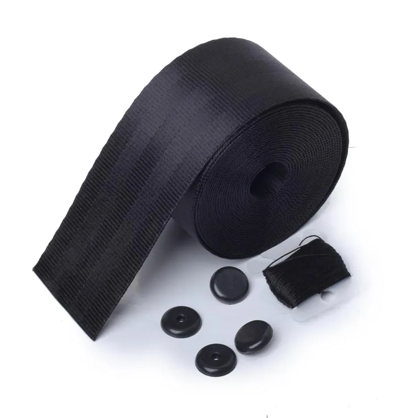 

3.8 meter black 3 Point Car Seat Belt Harness Racing Safety Seat Belt Car Webbing Fabric Harness For Volvo Mazda BMW MINI
