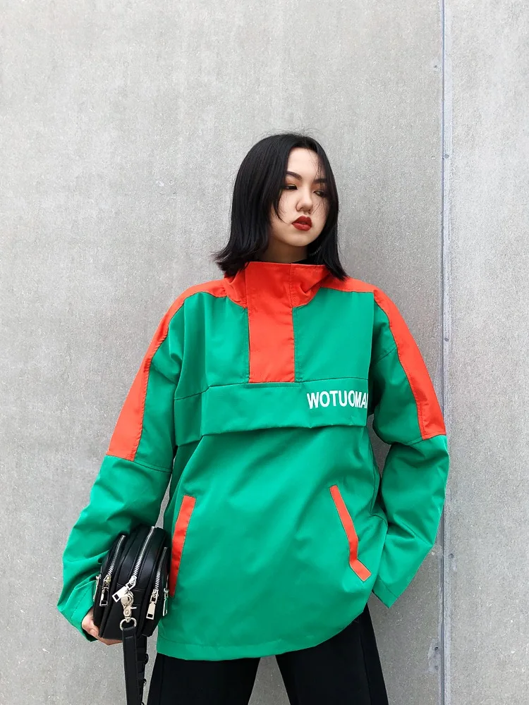 Guochao уличная крутая сумка на половину молнии для шеи тканая рабочая одежда