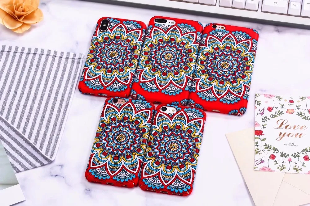 Мандала Цветы легкие Светящиеся в темноте ночи чехол для iPhone 6 S 6S 7 8 плюс IPHONE x +
