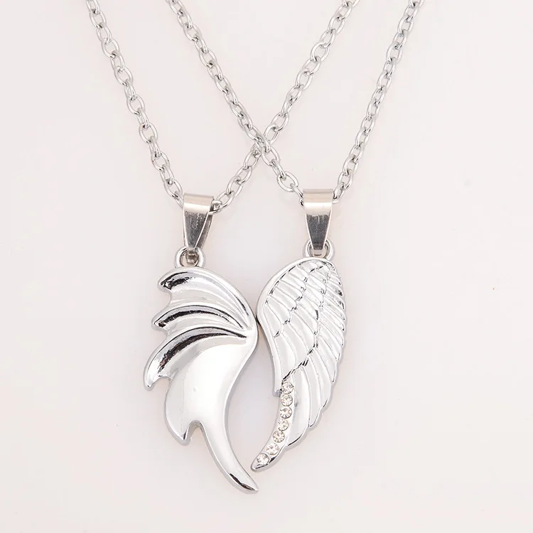 Новинка Лидер продаж трендовая подвеска с крыльями ангела Посеребренная