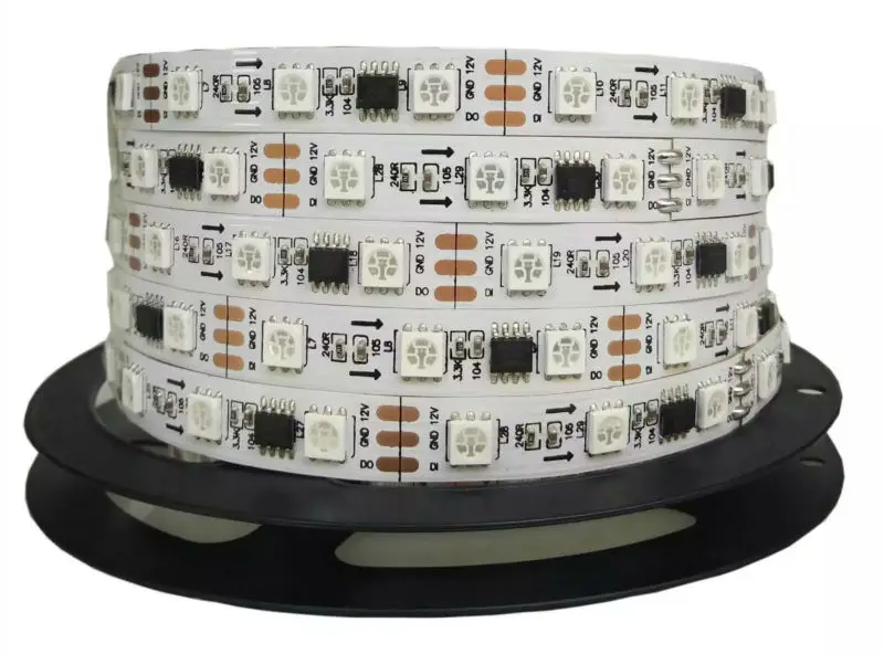 5 м светодиодный полосы 5050 RGB 12В WS2811 IC адресуемый 30/48/60 светодиодный S/M 10/16/20 пикс./м IP30/IP65/IP67